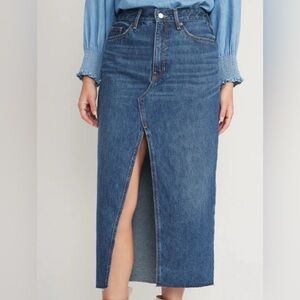 Old Navy Blue Denim Maxi Skirt